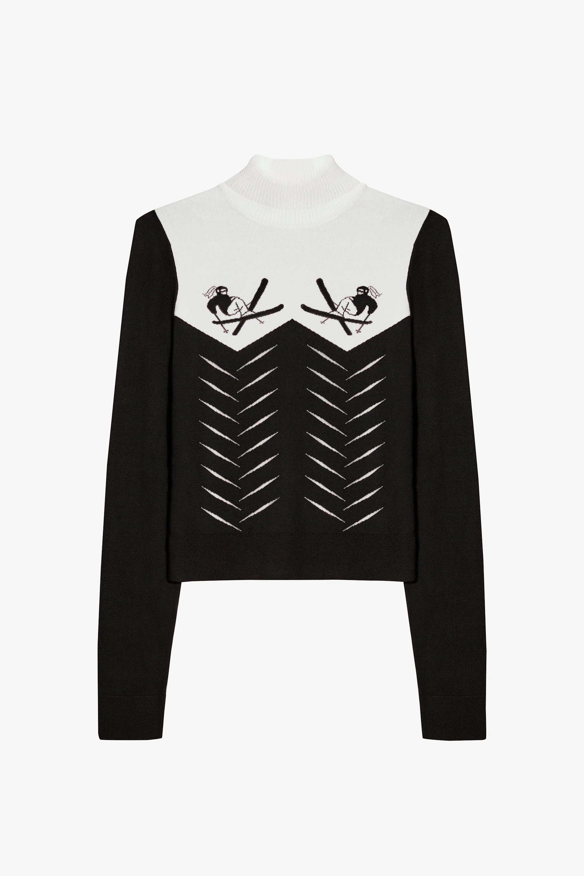 Knit Long Sleeve Fitted Top in Black