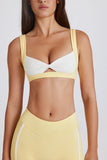 Soft Active Twist Front Sports Bra in Lemon