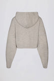 Soft Knit Zip Up Cropped Hoodie in Beige