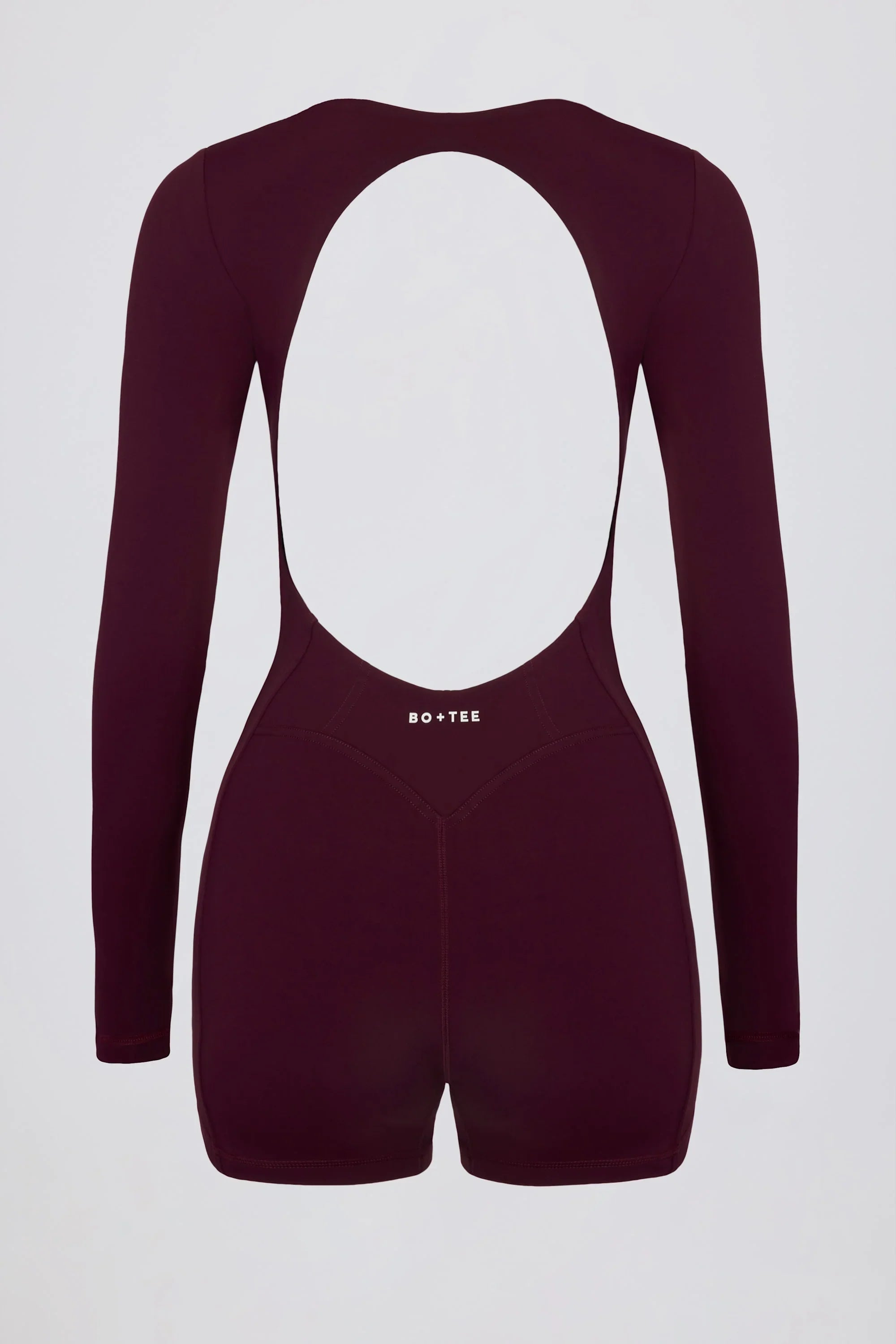 Soft Active Open Back Unitard in Burgundy
