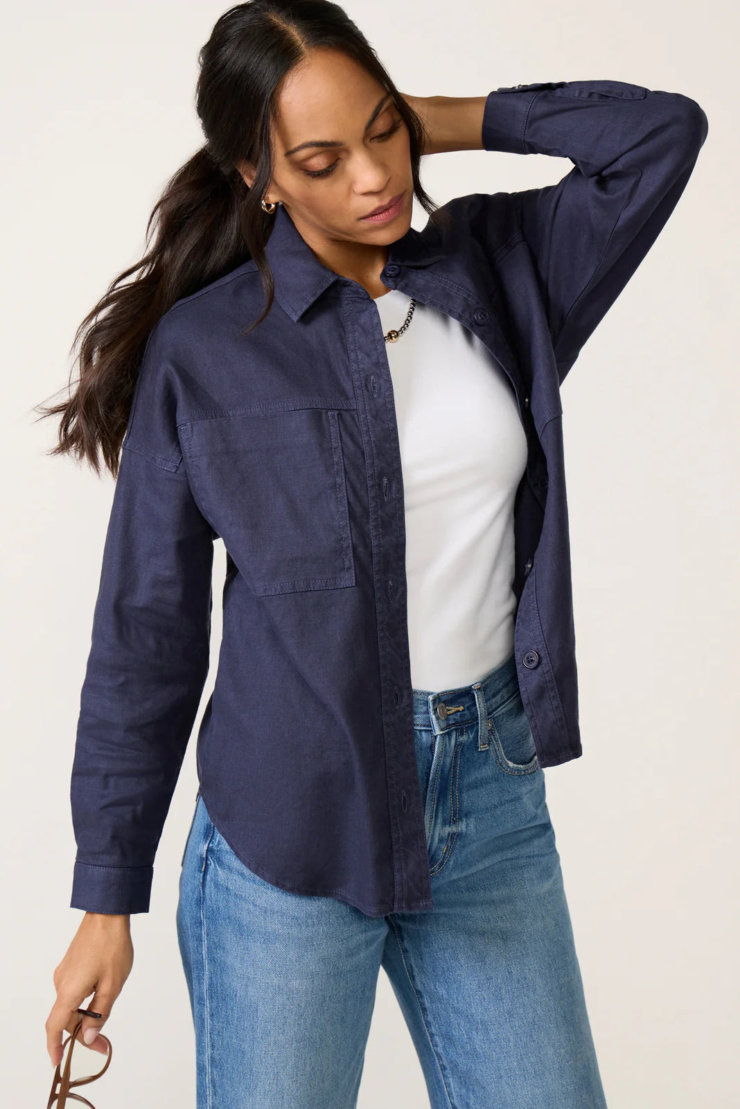 Frankie Stretch Linen Long Shacket