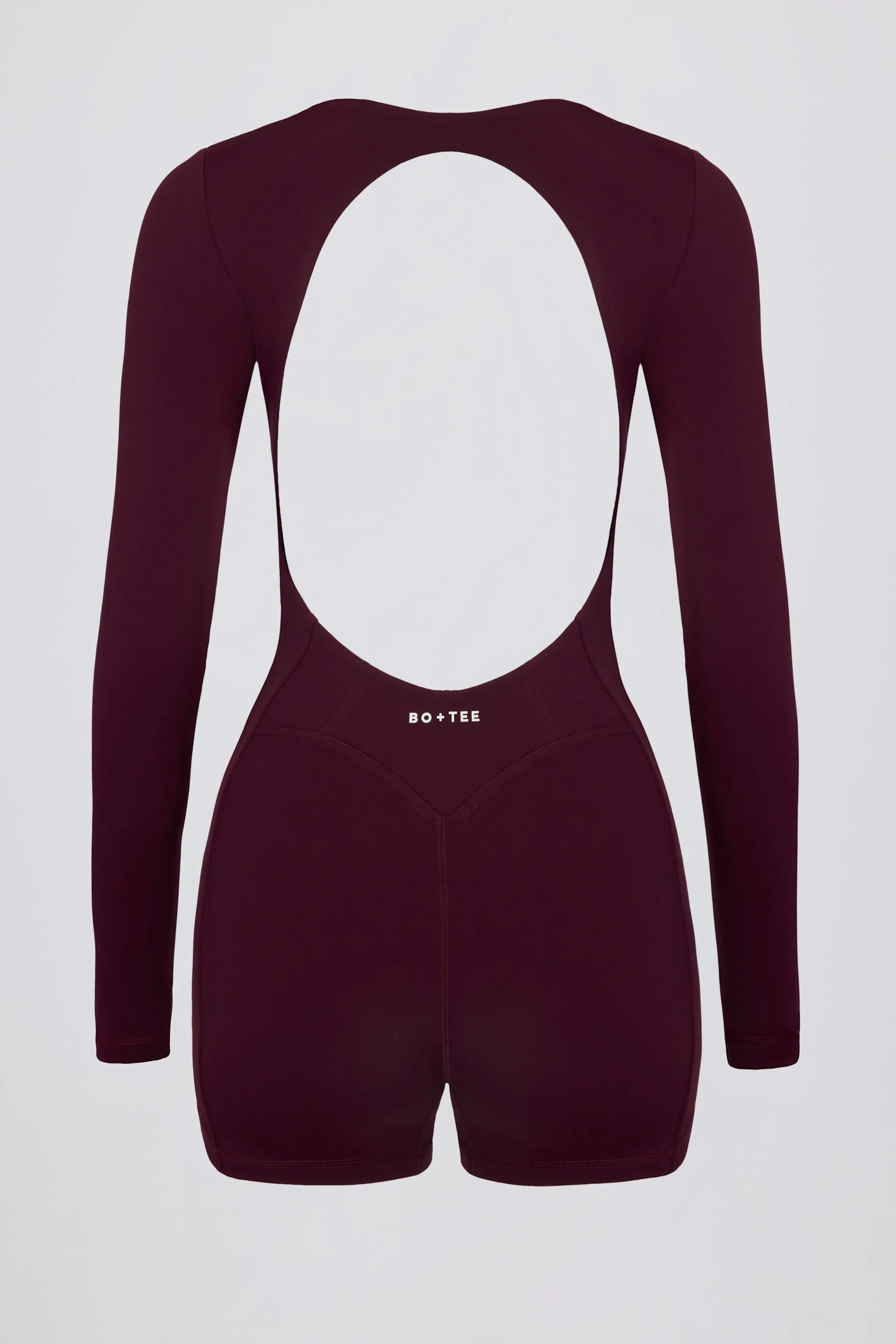 Soft Active Open Back Unitard in Burgundy