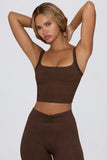 Cropped Tank Top in Pecan Marl