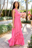 Lucky To Have You Pink Sleeveless Maxi Dress