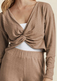 Twist Front Lounge Set Light Brown
