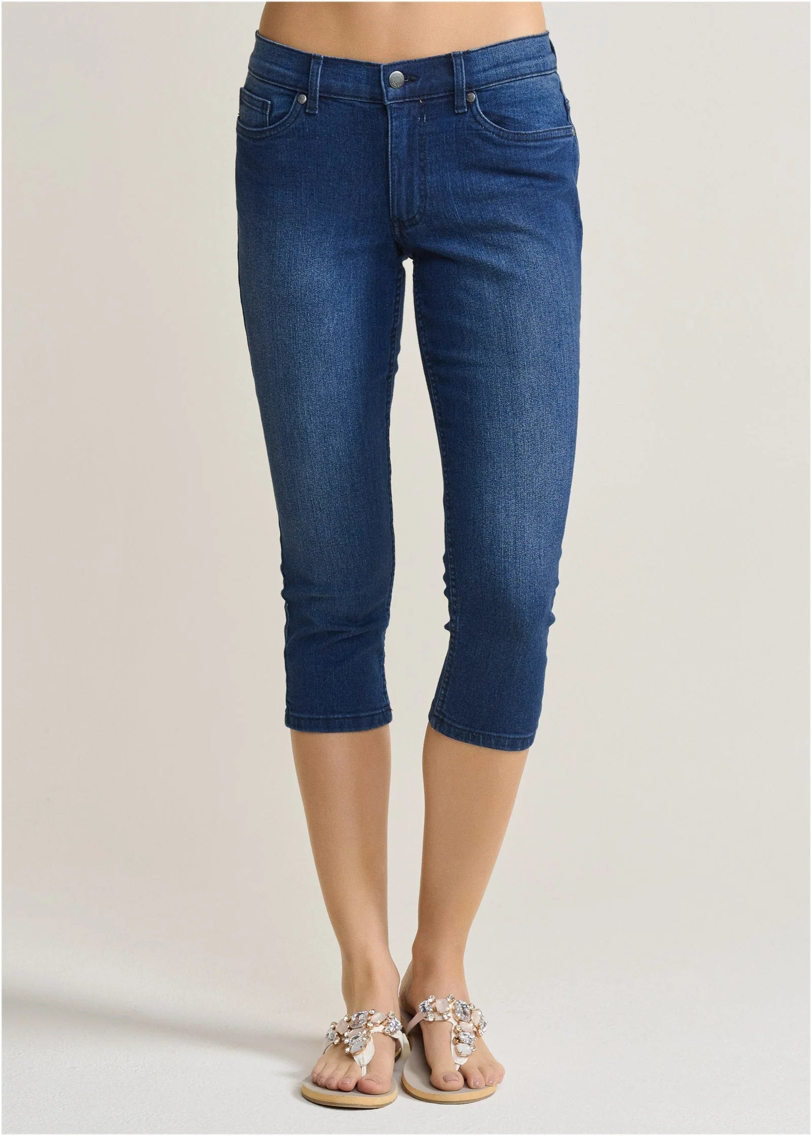 Cindy Capri Jeans Dark Wash