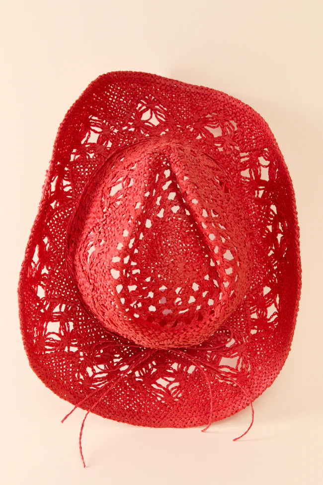Americana Red Straw Cowboy Hat