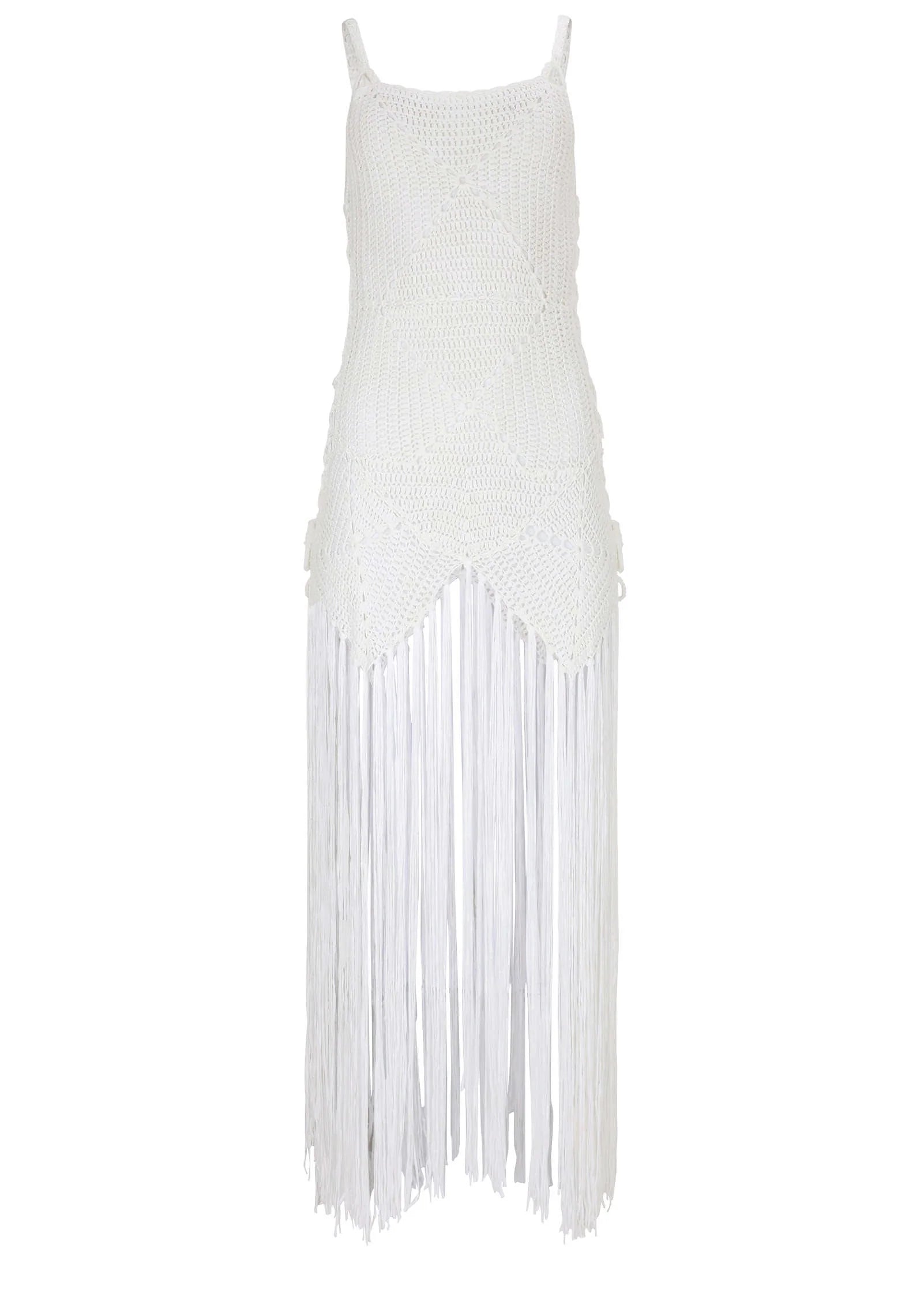 Crochet Cover Up Dress White