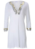 Sequin Cover Up Dress Pearl White