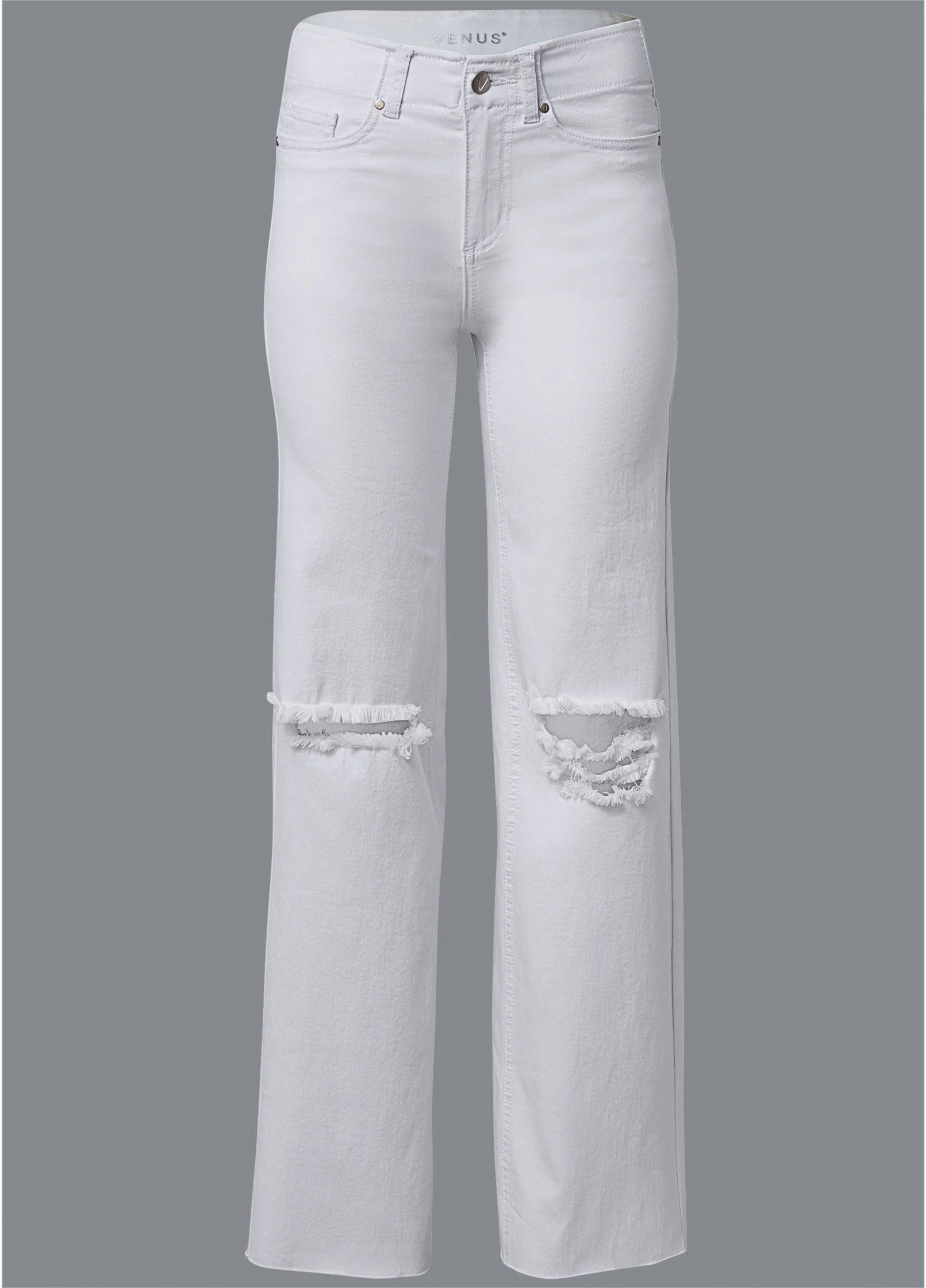 Laura Crop Wide Leg Jean White Denim