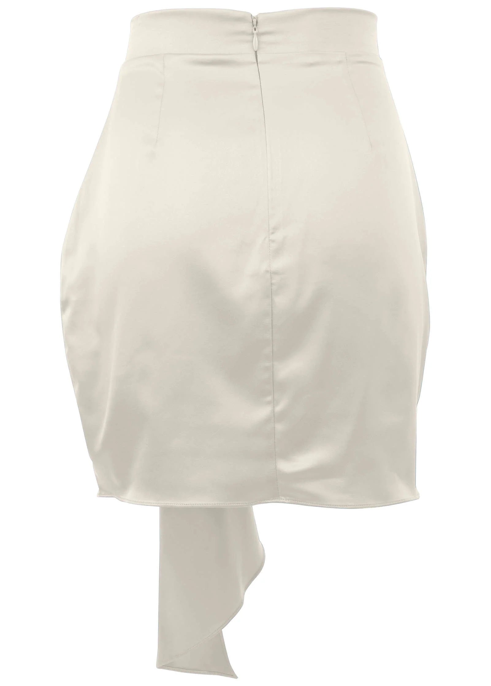 Ruffle Detail Mini Skirt Off White