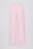 Knit Mid Rise Wide Leg Joggers in Soft Pink