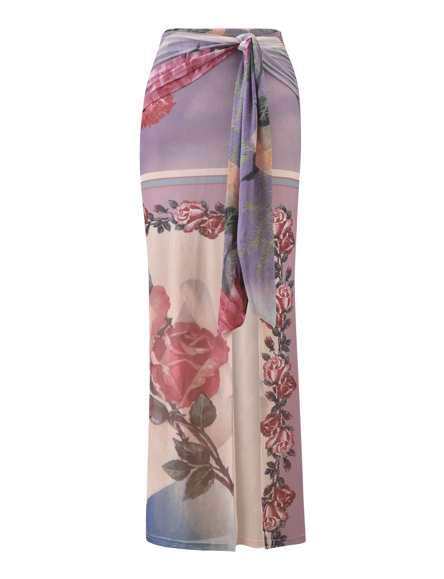 RAFFIE MAXI SKIRT POSTCARD FLORAL