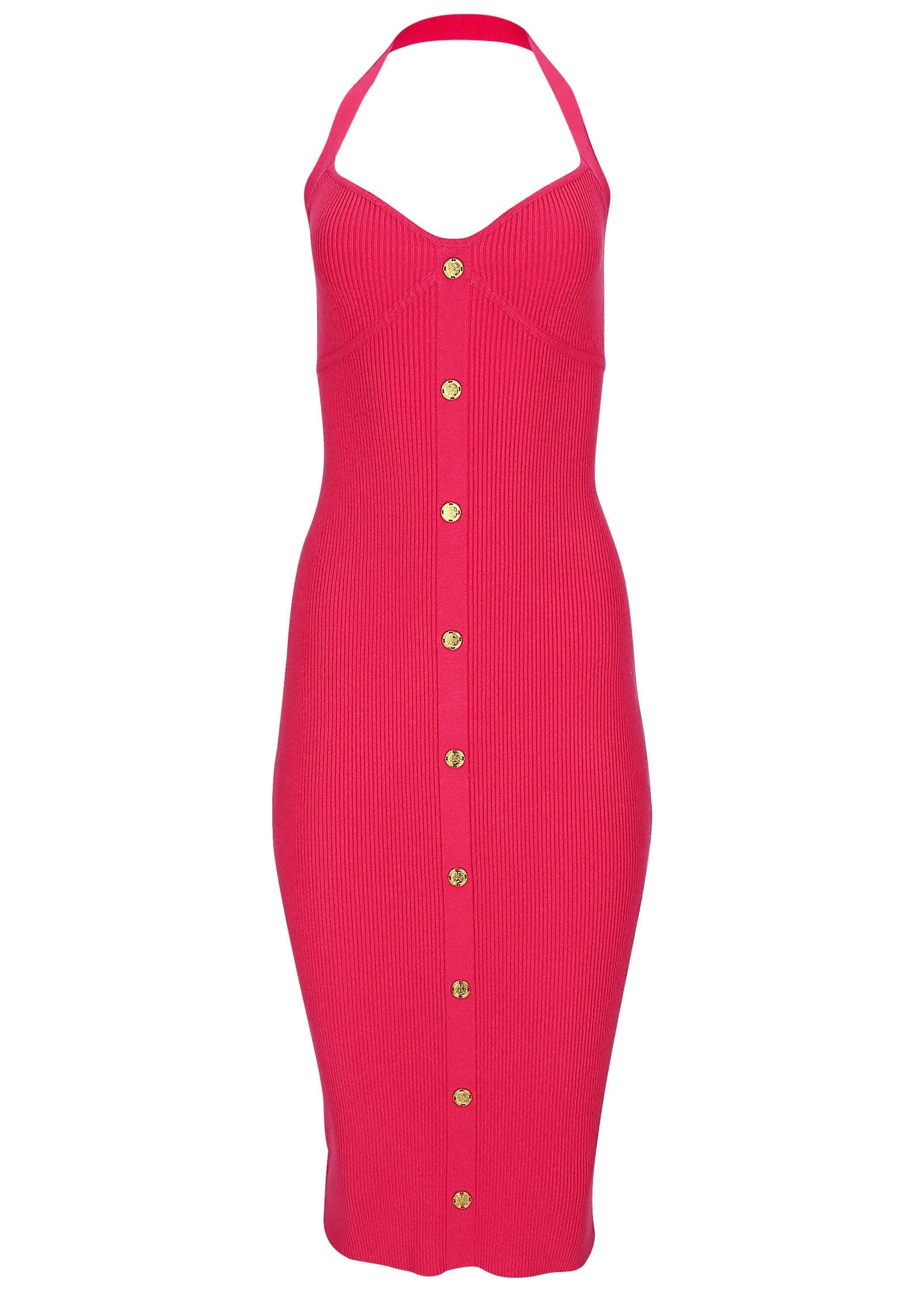 Button Front Halter Midi Azalea