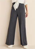Diana Wide Leg Pants Heather Grey Cream