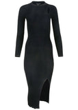 Ribbed Maxi Sweater Dress Jet Black