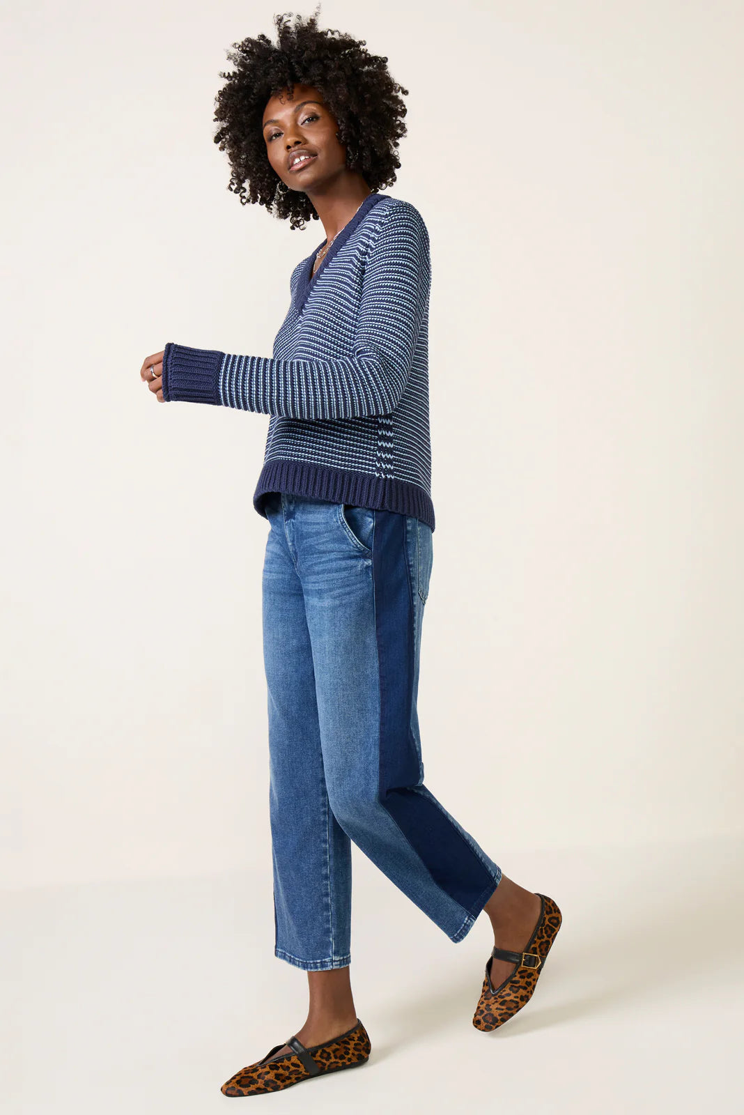 Striped Tape Yarn Sweater