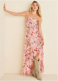 Strapless Ruffle Maxi Ethereal Floral