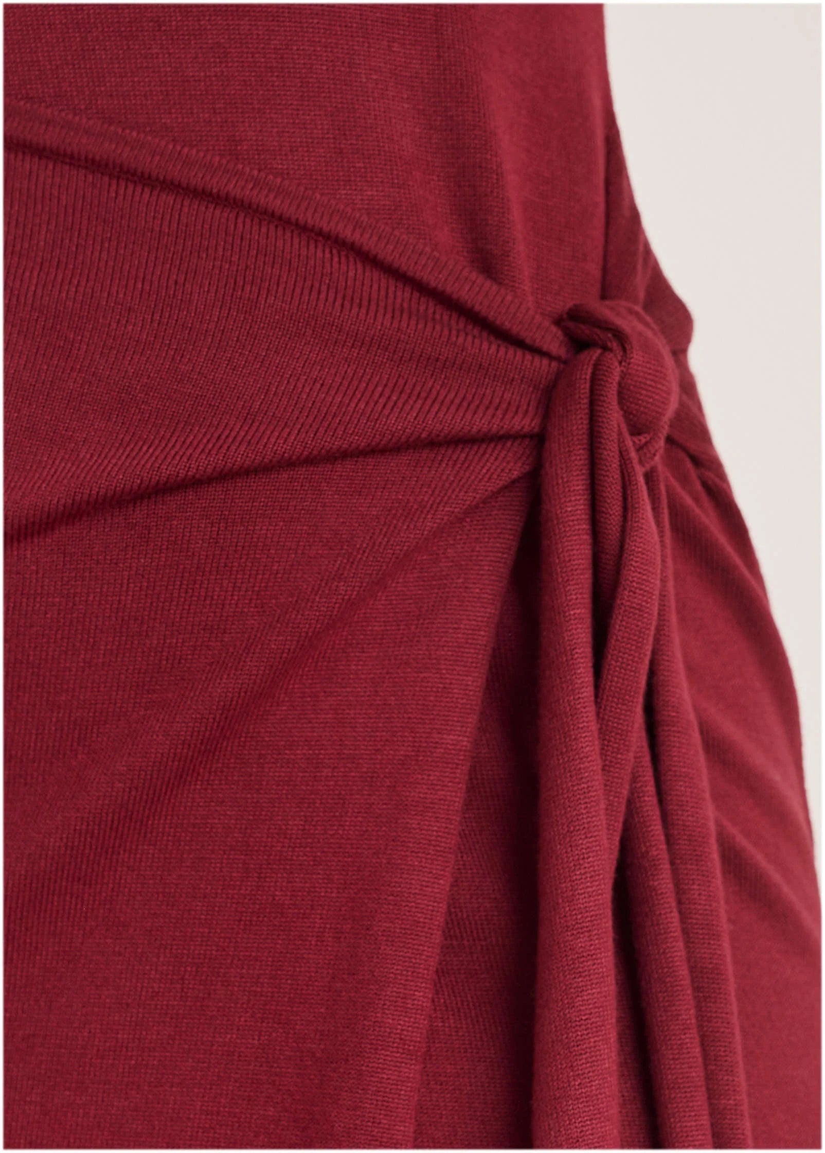 Tie Side Sweater Dress Wine