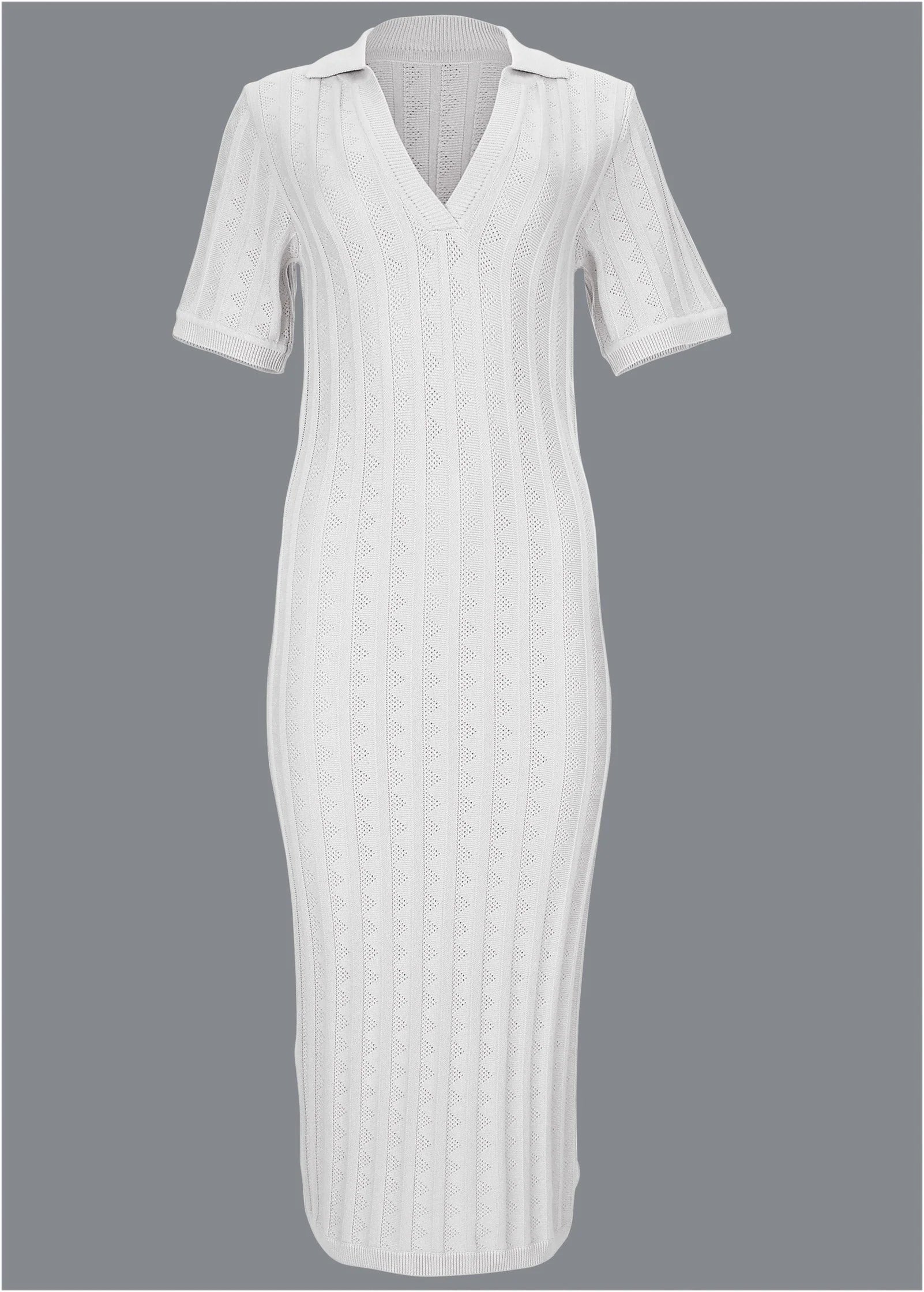 Pointelle Sweater Dress Cloud Dancer