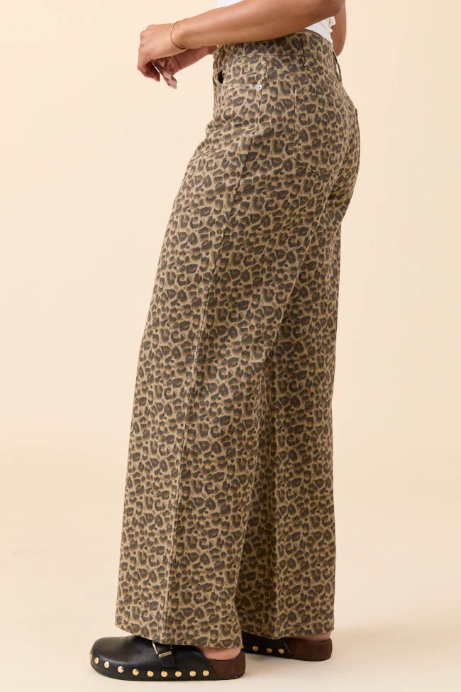Wild Things Leopard Wide Leg Pants SALE