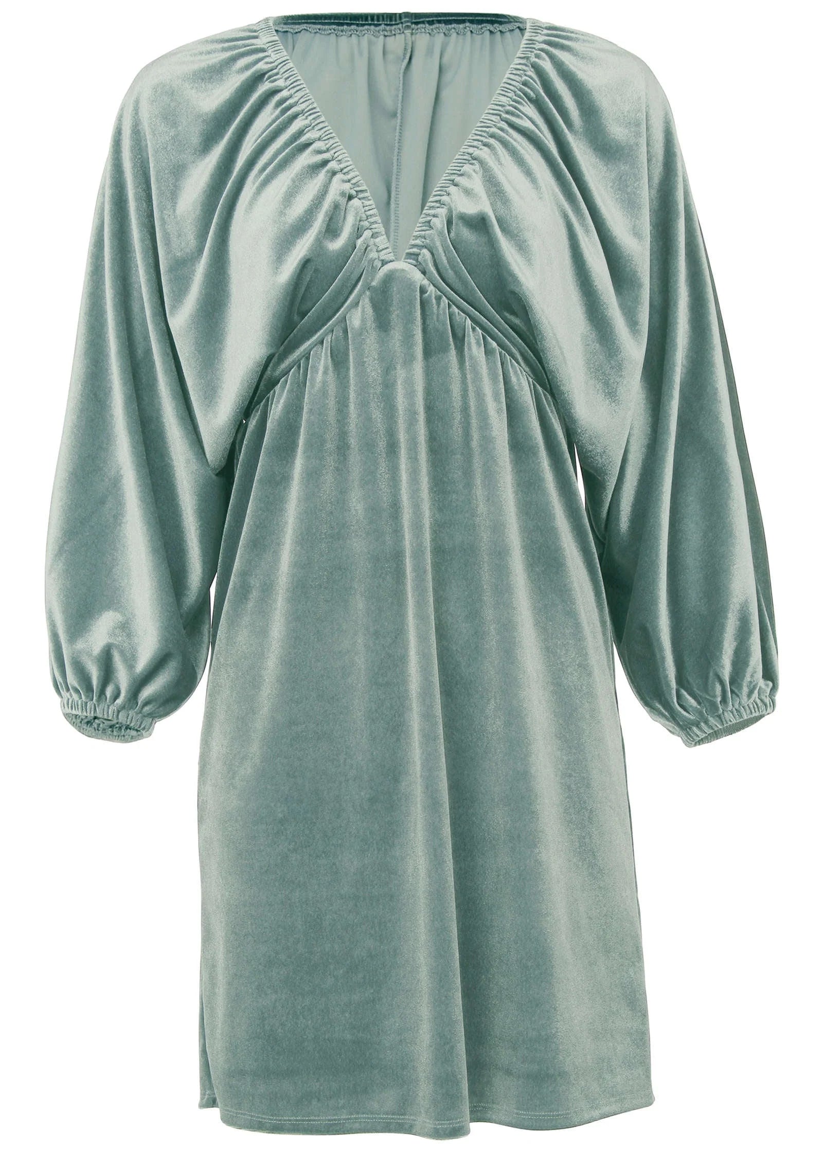 Stretch Velvet V Neck Mini Tourmaline