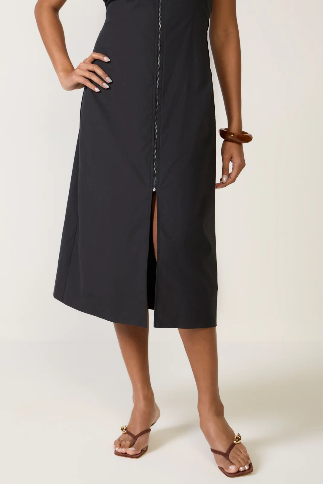 Laurel Zip Front Midi Dress