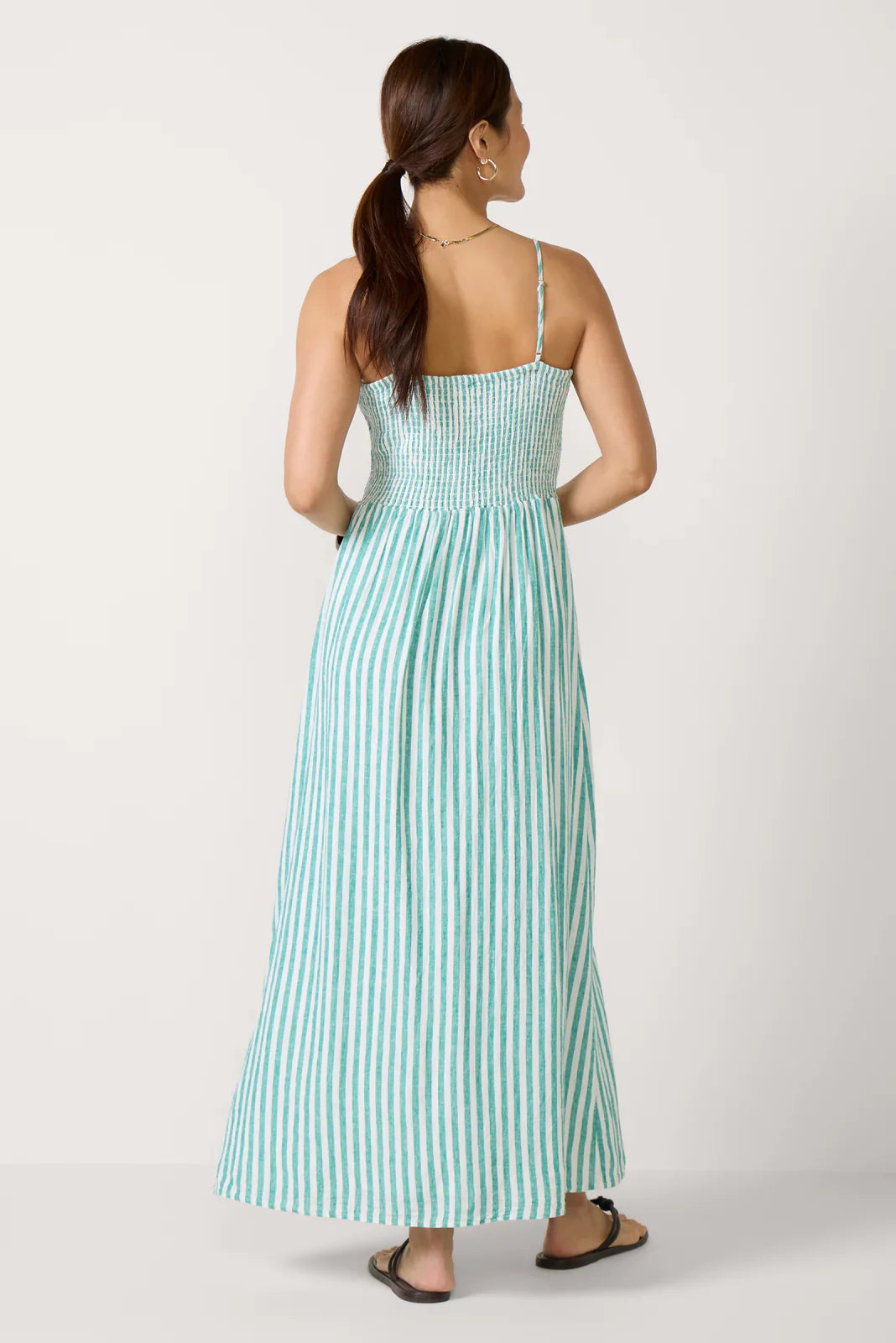 Bayside Striped Linen Dress