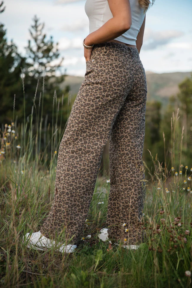 Wild Things Leopard Wide Leg Pants SALE