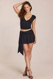 Mid Rise Skort in Black