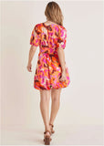 Bubble Hem Mini Dress Soft Ikat