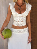 SASHA CROCHET TOP IVORY