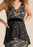 Tiered Lace Gown Black