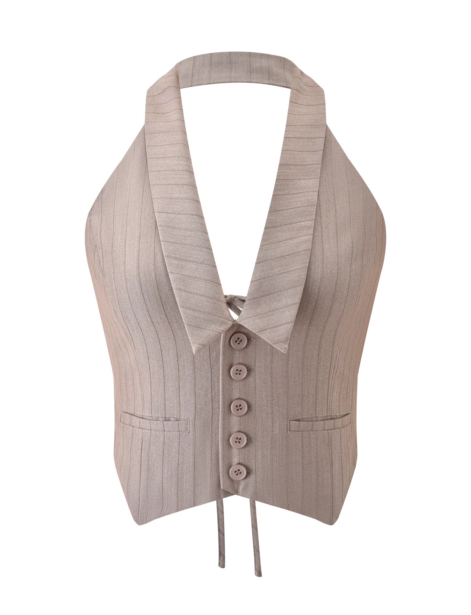 FEDRA VEST TAN PINSTRIPE