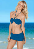 Shapely Ruched Bandeau Top Mykonos Blue