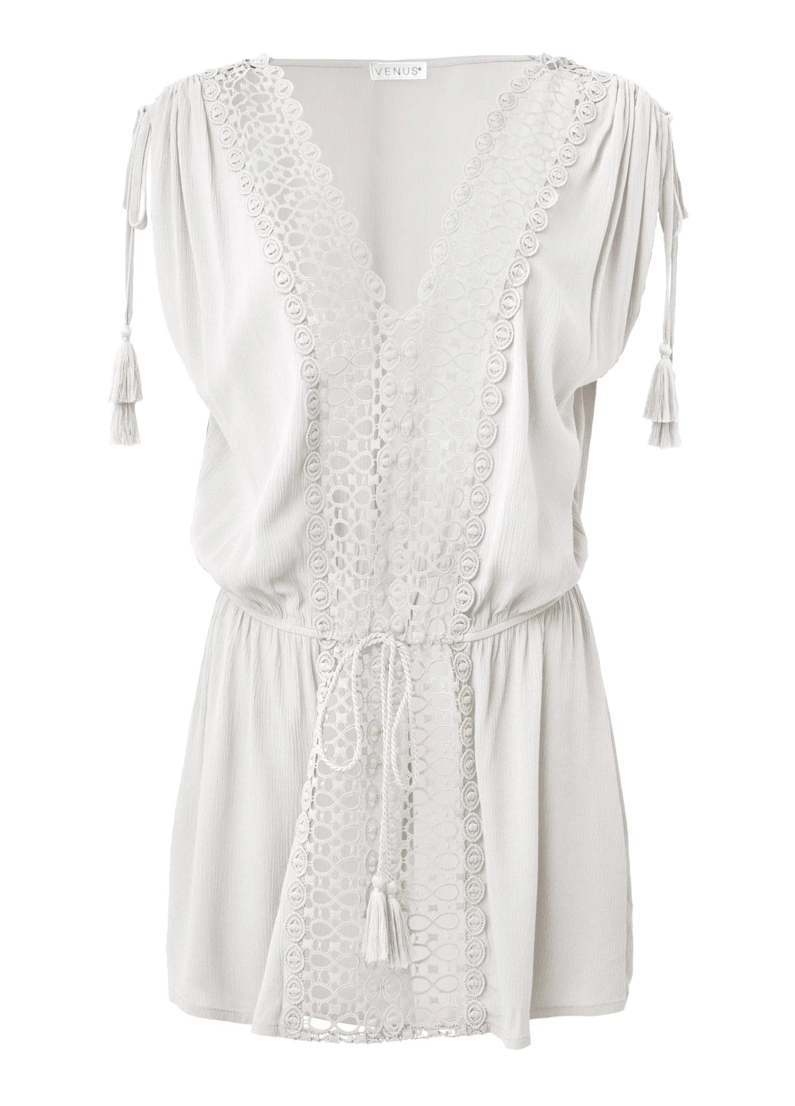 Sleeveless Cover Up Dress Pearl White