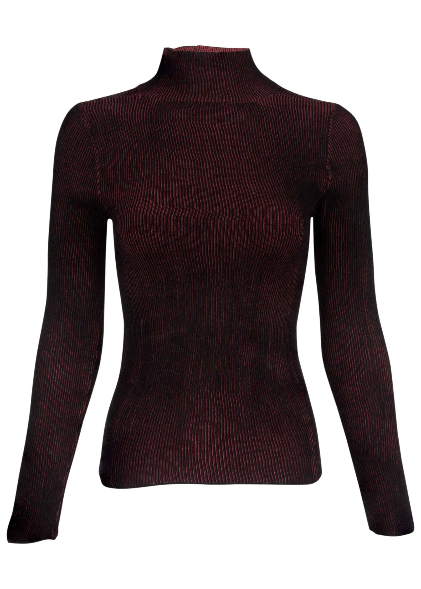 Plaited Long Sleeve Sweater Wine