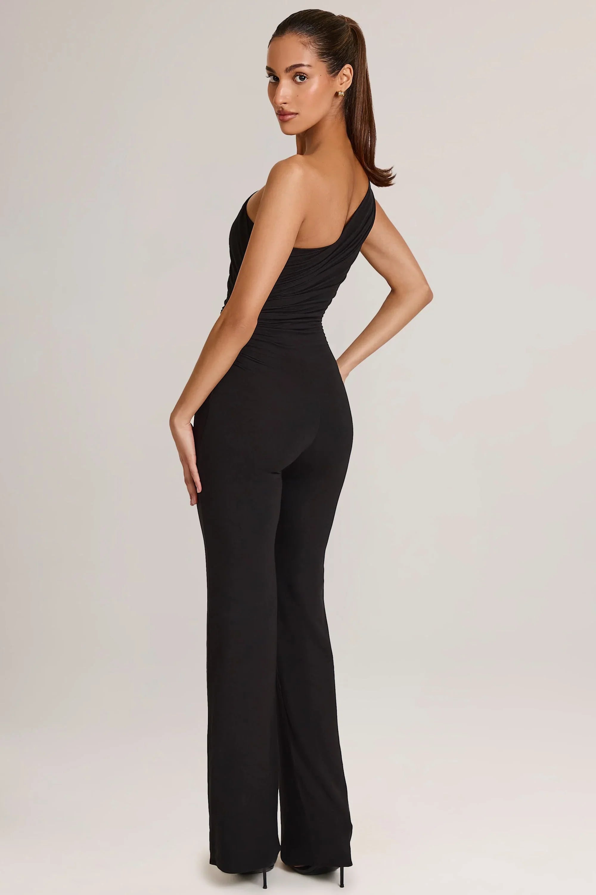 Modal One Shoulder Jumpsuit in Black