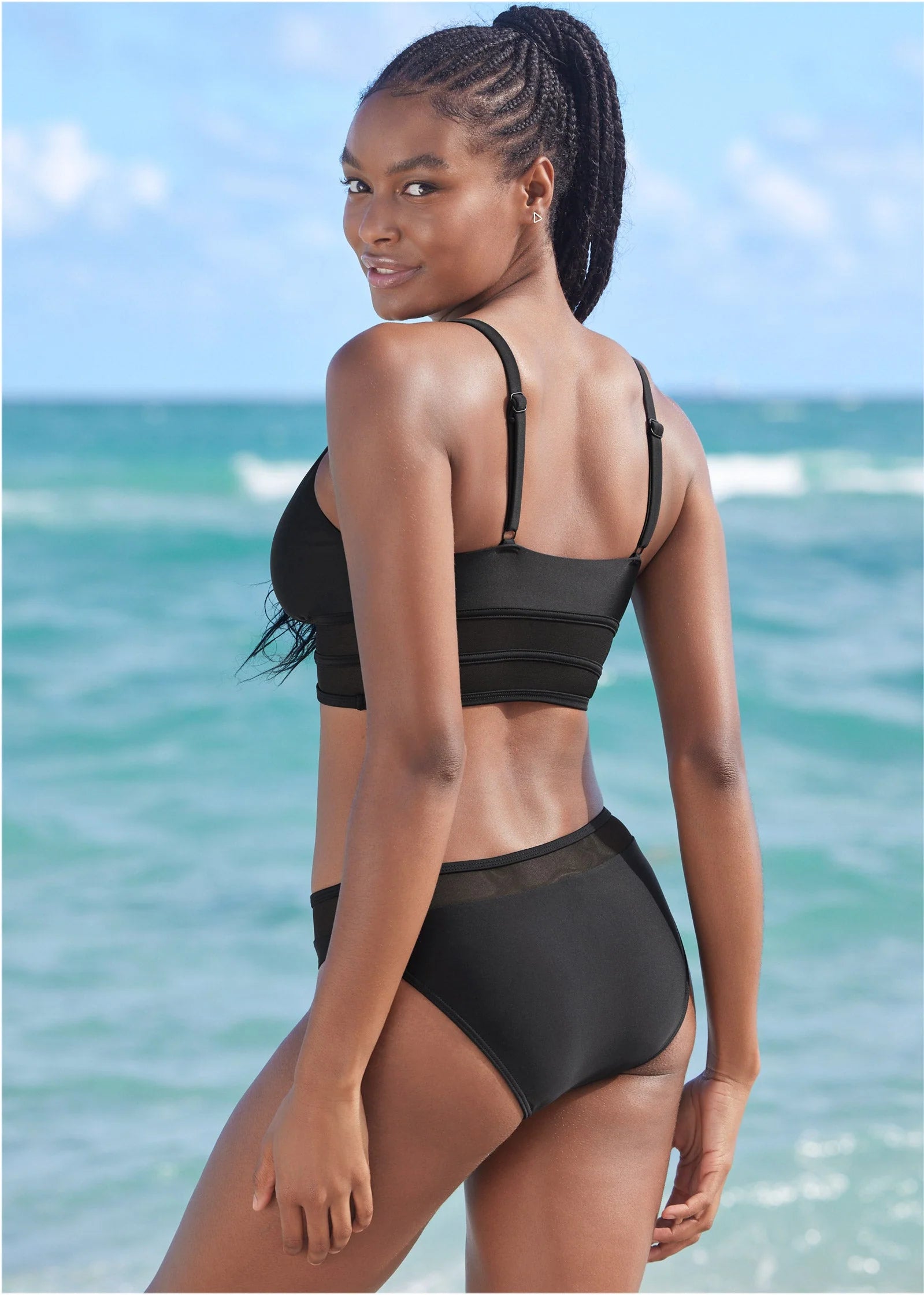 Long Line Bikini Top Black Beauty