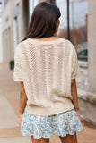 Sophia Short Sleeve Cable Knit Cardigan