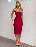 MIDORI MIDI BANDAGE DRESS CHERRY