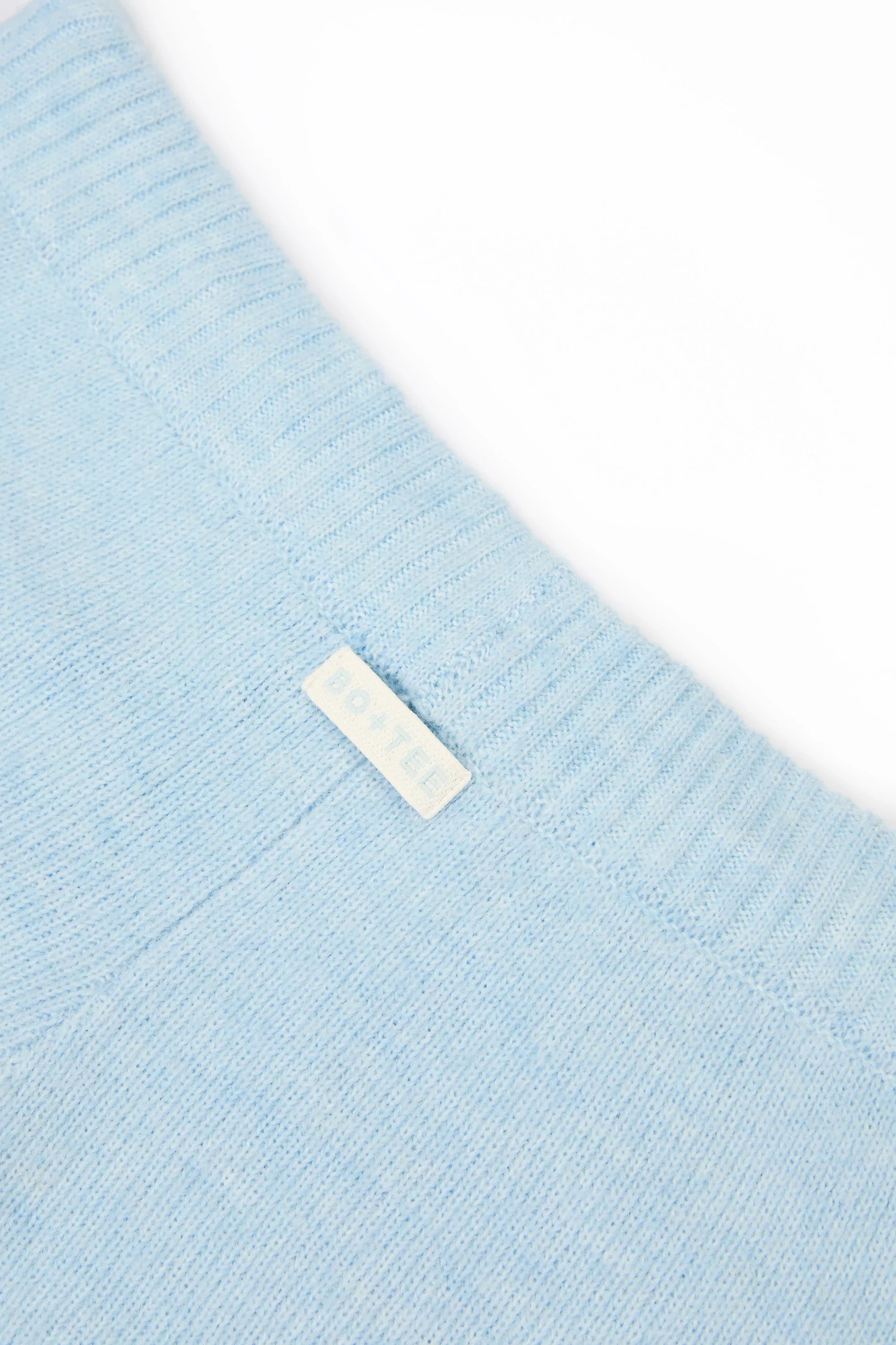 Knit Mid Rise Wide Leg Joggers in Powder Blue