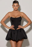 Bubble Hem Micro Mini Skirt in Black