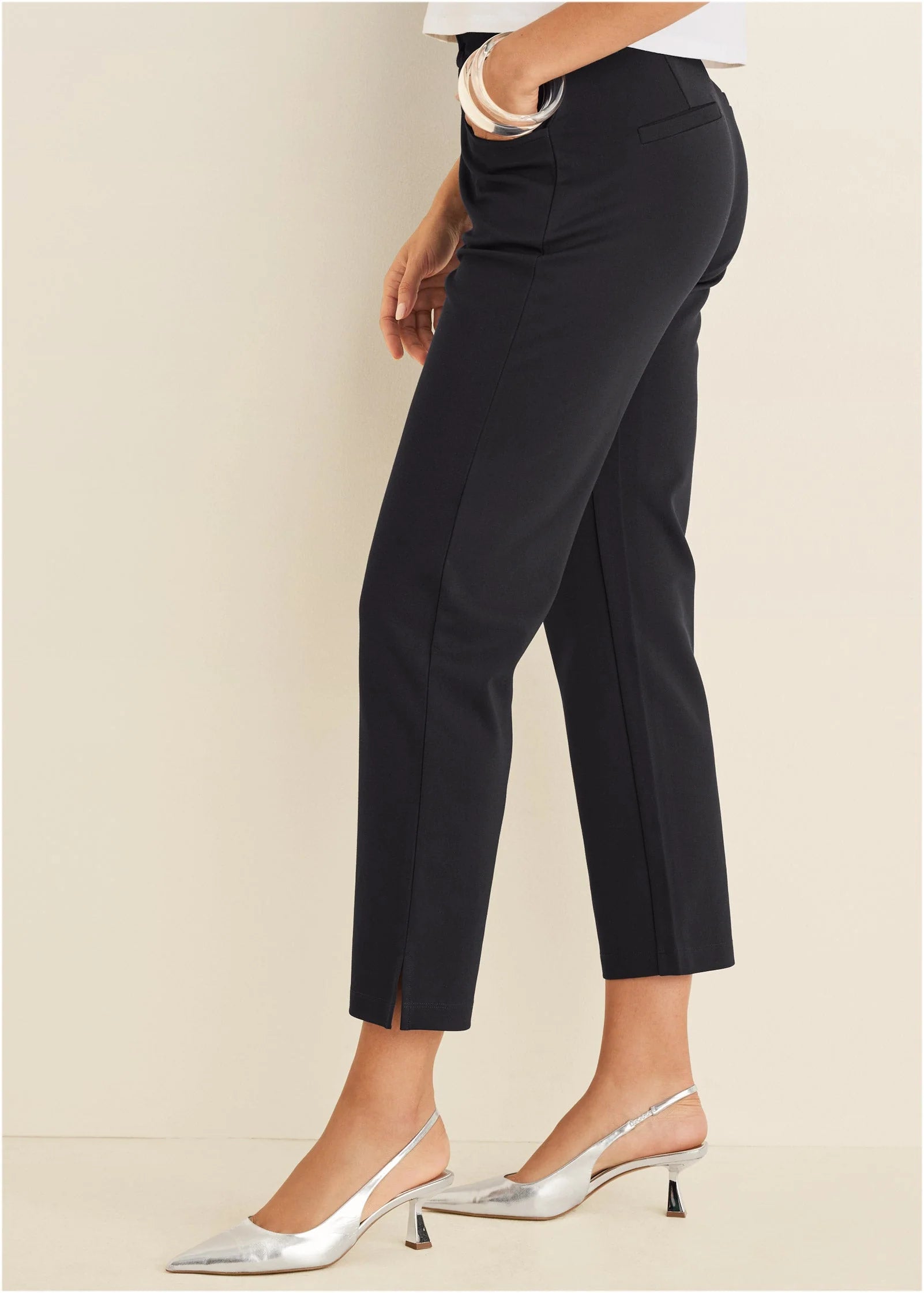 Smoothing Ponte Straight Leg Pants Jet Black