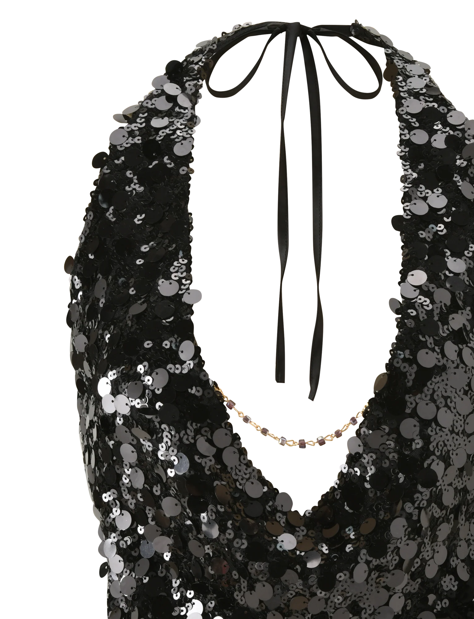 ZANA TOP BLACK SEQUIN