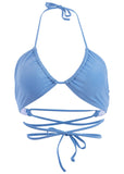 Ibiza Triangle Bikini Top Periwinkle Shine