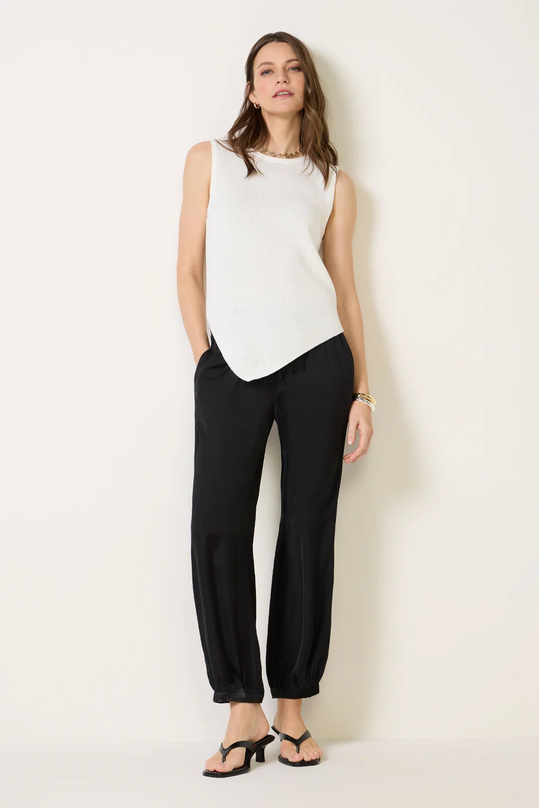 Demi Sleeveless Asymmetrical Sweater
