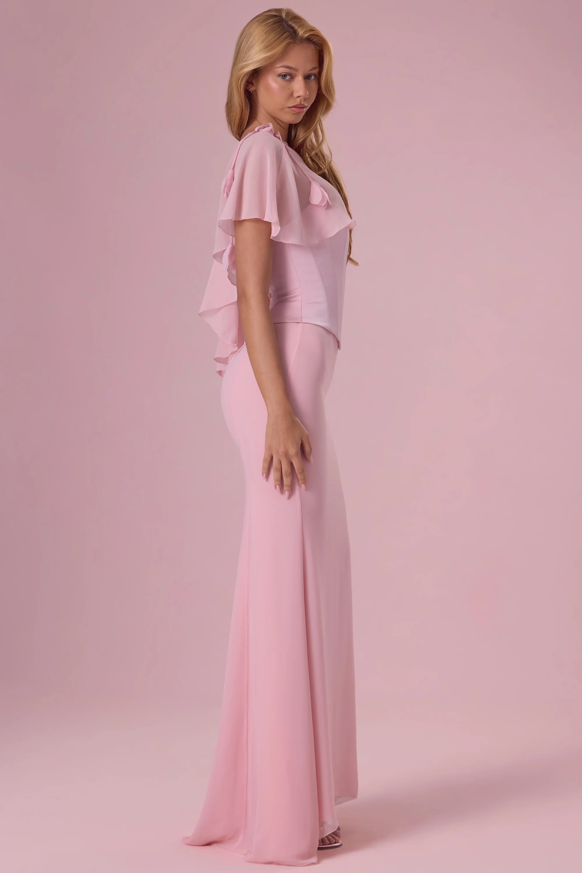 Chiffon Cape in Blush Pink