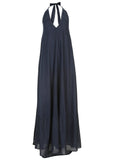 Deep V Halter Maxi Dress Navy