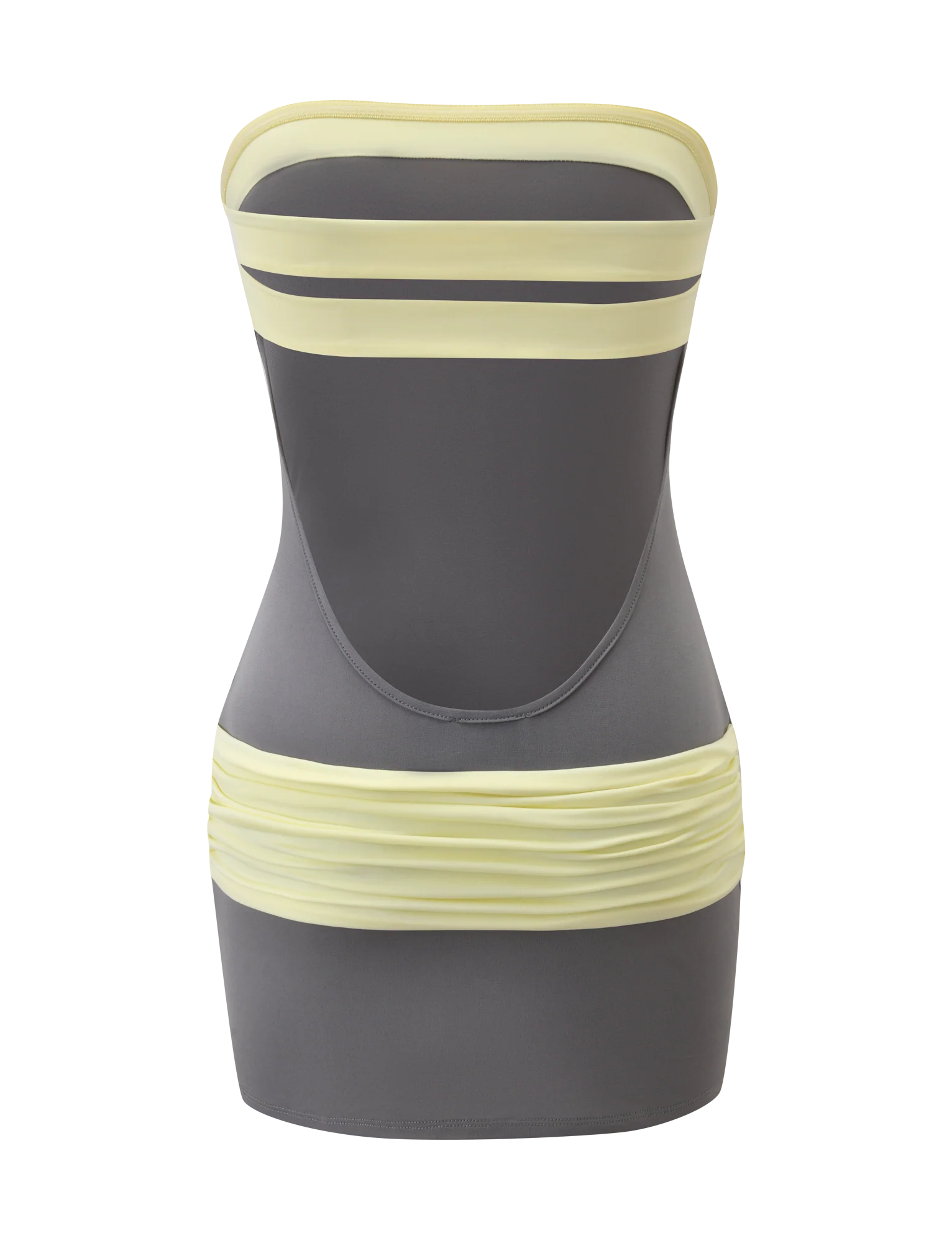 EOS MINI DRESS GREY AND YELLOW
